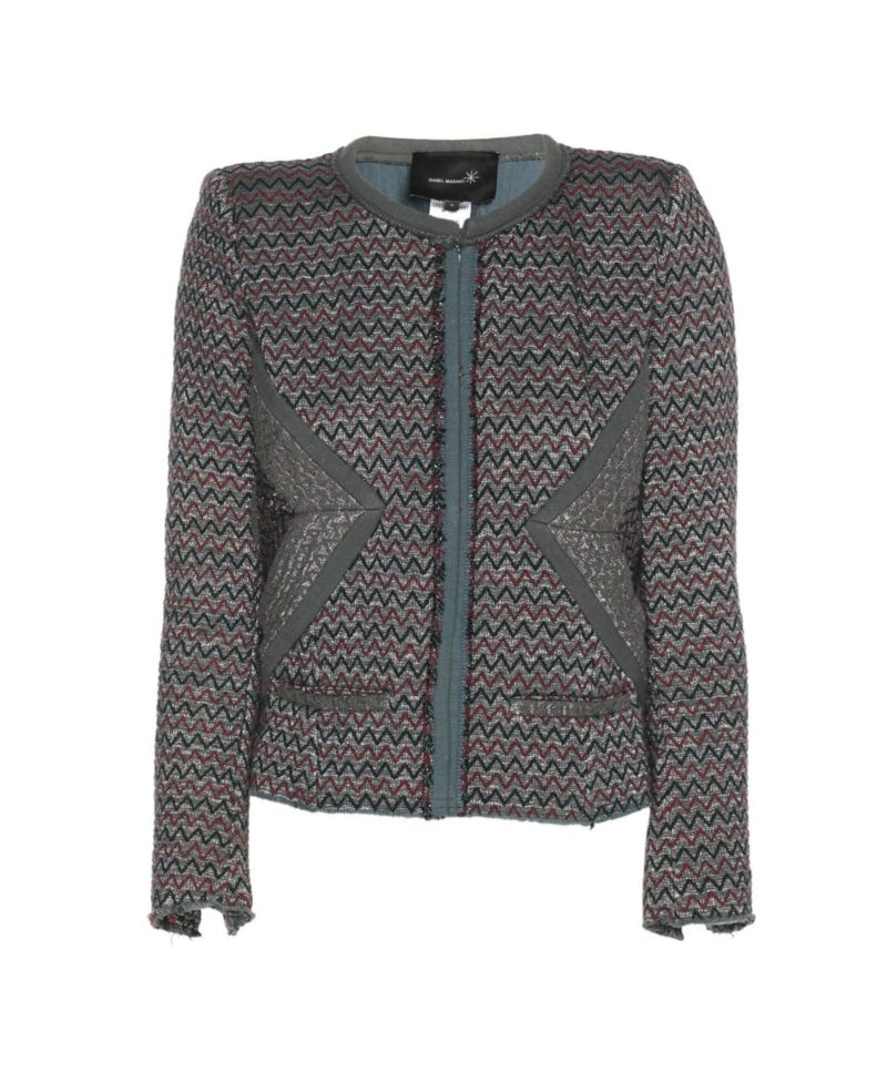 Women's Patterned Lurex Knit Jacket