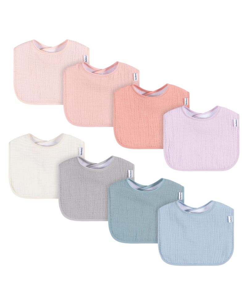 Baby Muslin 8 Pack Drooling Bibs