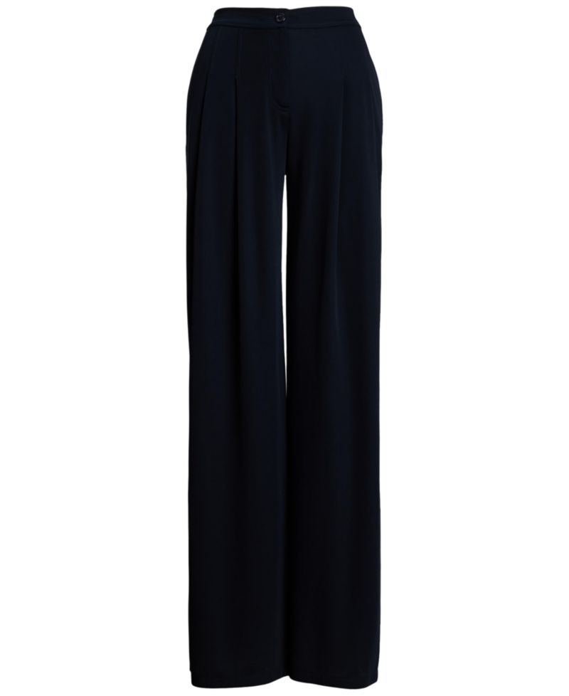 Women's Pleated Stretch Jersey Wide-Leg Pants
