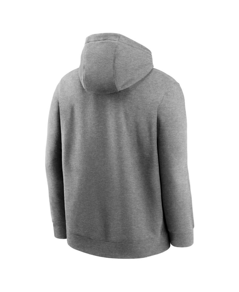 Men's Heather Gray Athletics Cooperstown Collection Logo Club Pullover Hoodie