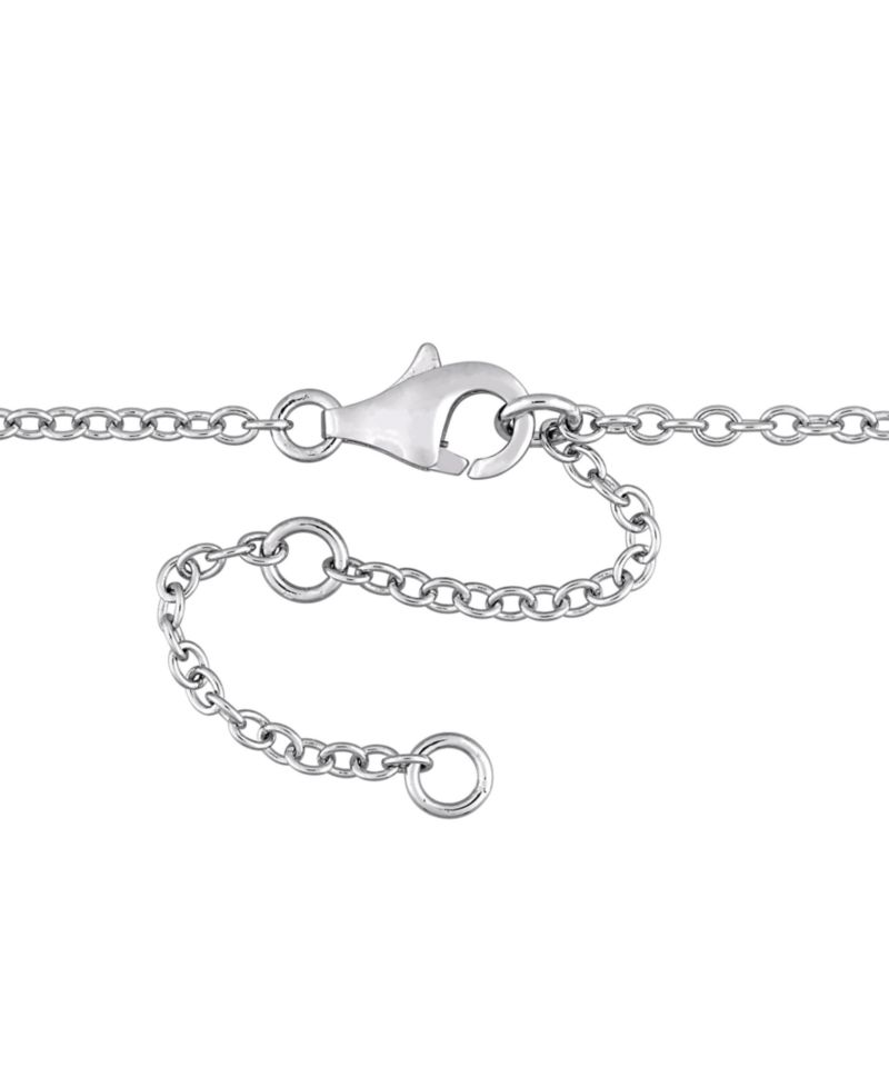 Amethyst (2-1/5 ct. t.w.) & White Sapphire (1/6 ct. t.w.) Rectangle Halo 18" Pendant Necklace in Sterling Silver (Also in Blue Topaz)