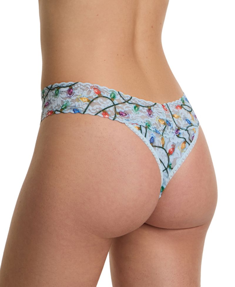 Women's Printed Signature Lace Original Rise Thong Underwear