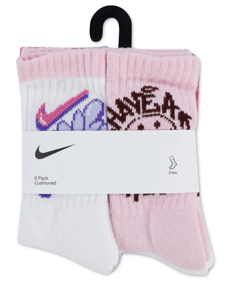Boys' and Girls' 7-11 Dri-FIT Have A Nike Day Graphics Crew Socks, 6-Pack