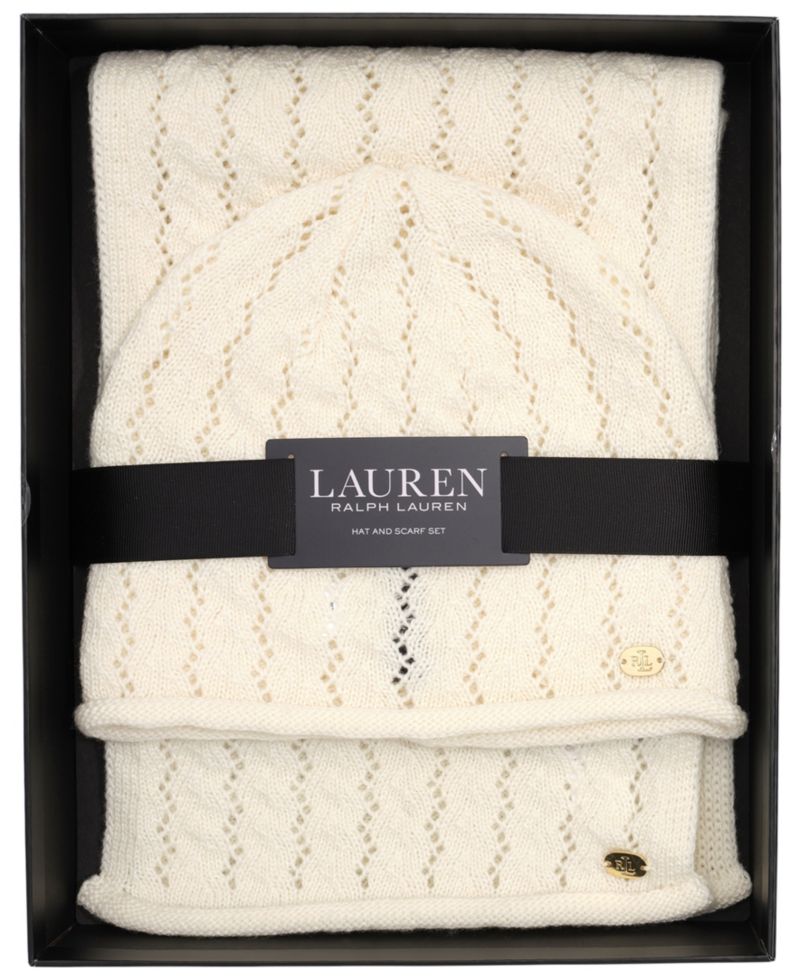 Knit Beanie and Scarf Set