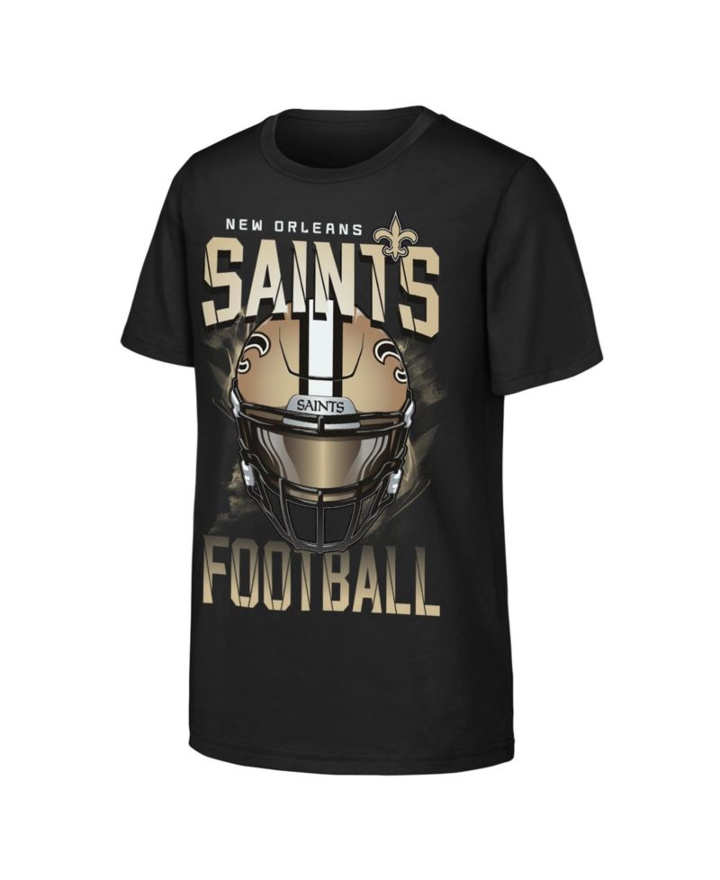 Boys' and Girls' New Orleans Saints Full Gear Stylized Team Helmet Graphic T-Shirt