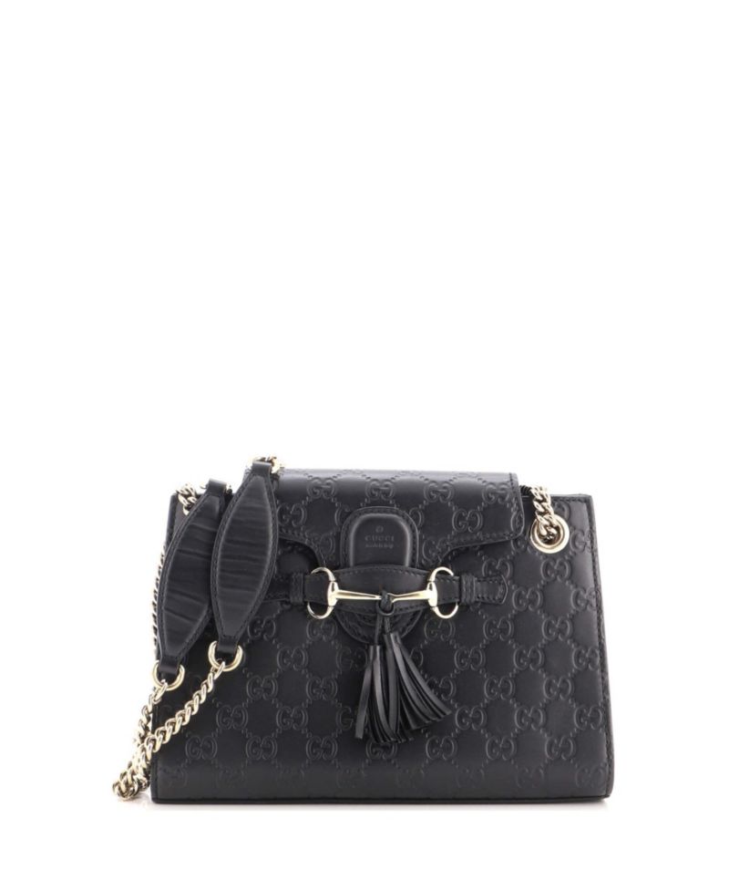 Small Emily Chain Flap Shoulder Bag Guccissima Leather