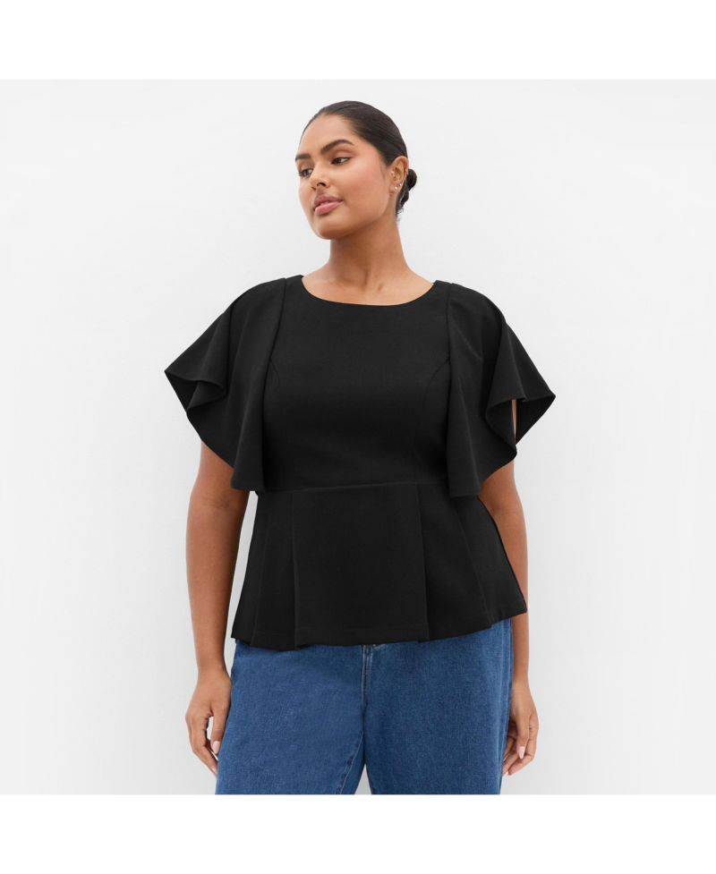 Plus Size Cinched Peplum Top