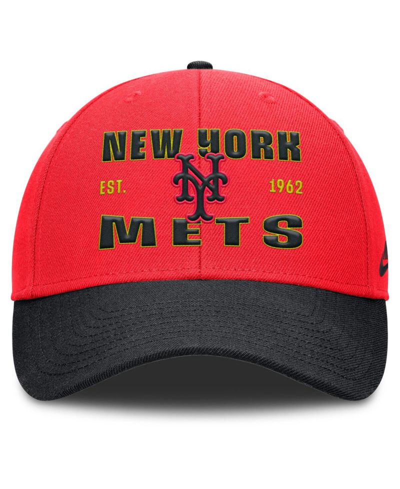 Men's Crimson/Black New York Mets Neon 90s Rise Adjustable Hat