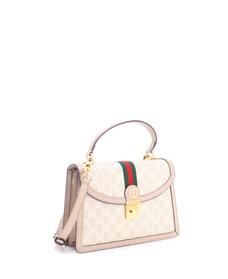 Small Ophidia Flap Top Handle Bag GG Coated Canvas
