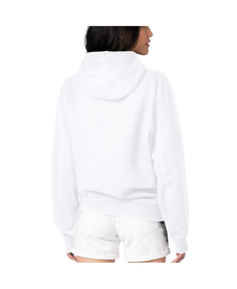 Women's White Los Angeles Dodgers Flowers Graphic Pullover Hoodie