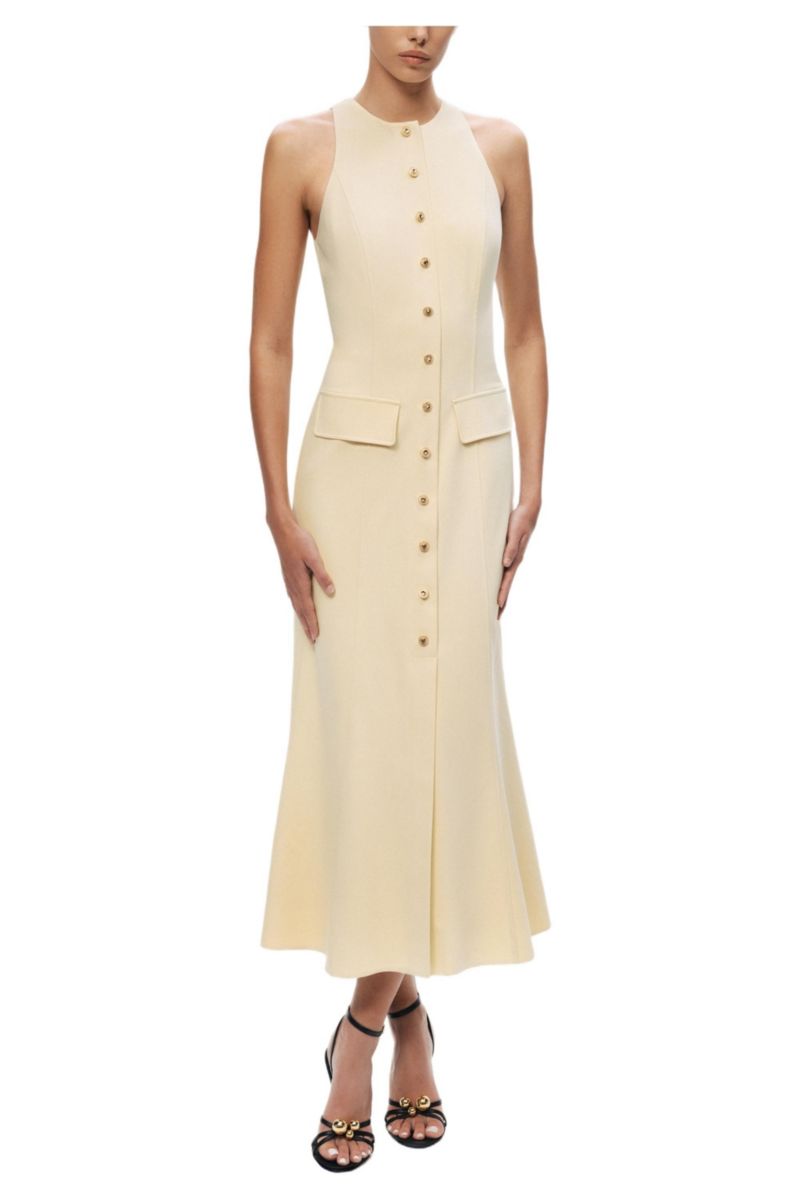 Women's Sleeveless Button-Front Midi Dress
