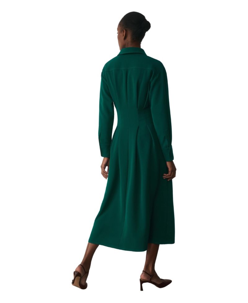 Women's Amara Long-Sleeve A-Line Midi Shirt Dress