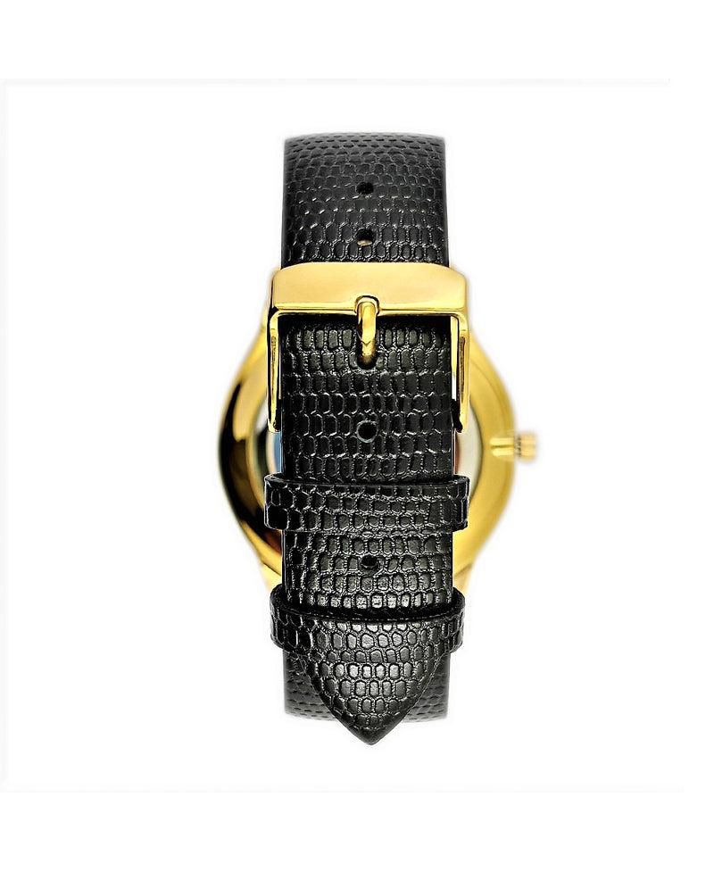 Men's 40mm Wafer Slim Round Gold-Plated Case Watch-Champagne