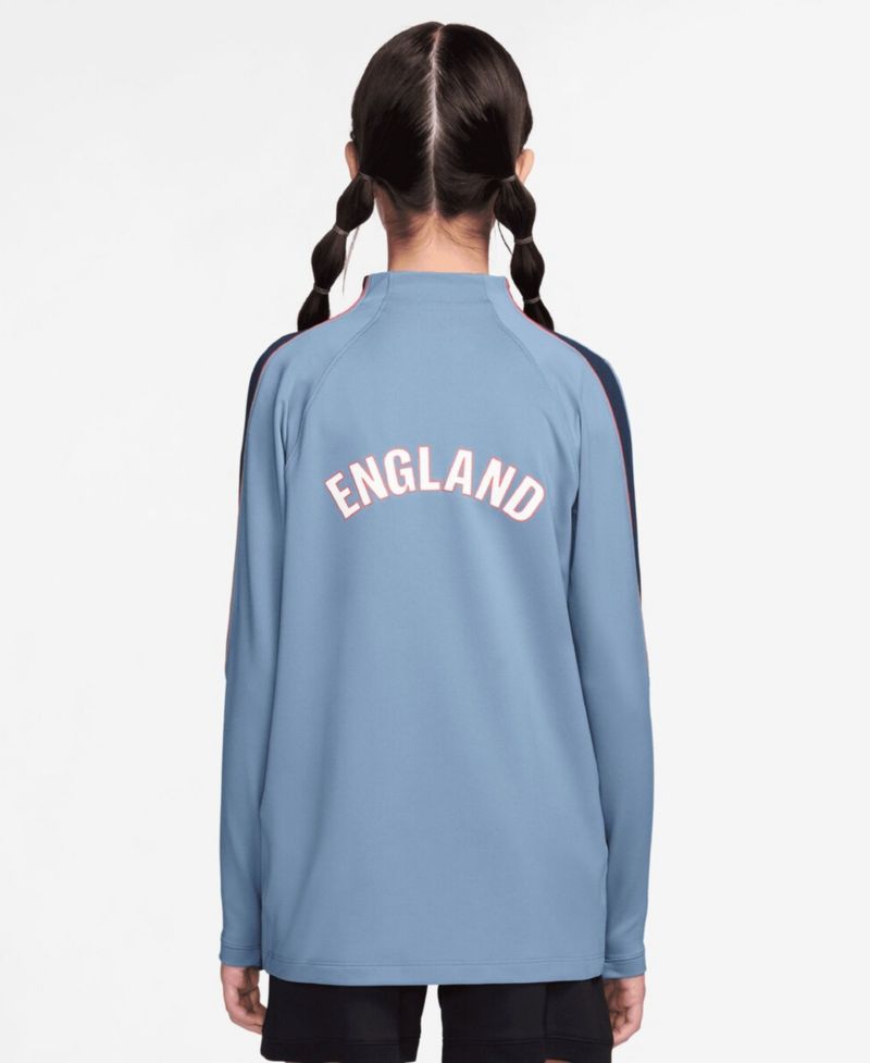 Big Boys and Girls Blue England National Team 2026 Strike Dri-FIT Long Sleeve Quarter-Zip Drill Top