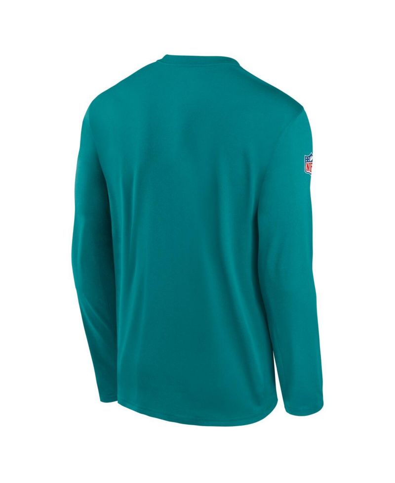 Men's Aqua Miami Dolphins Legend Small Logo Performance Long Sleeve T-Shirt