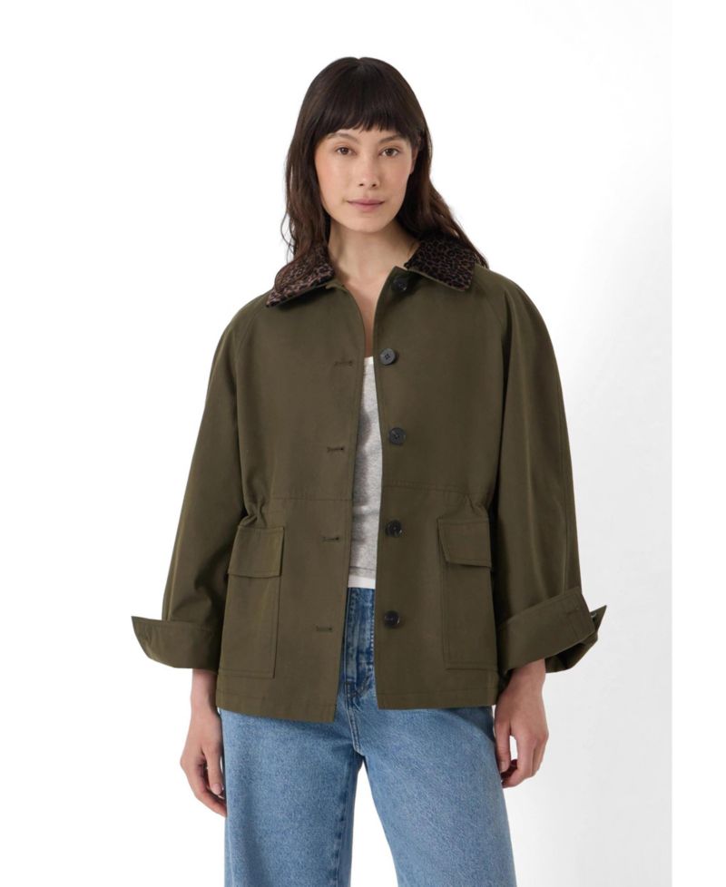 Women's Leopard Collar Barn Jacket