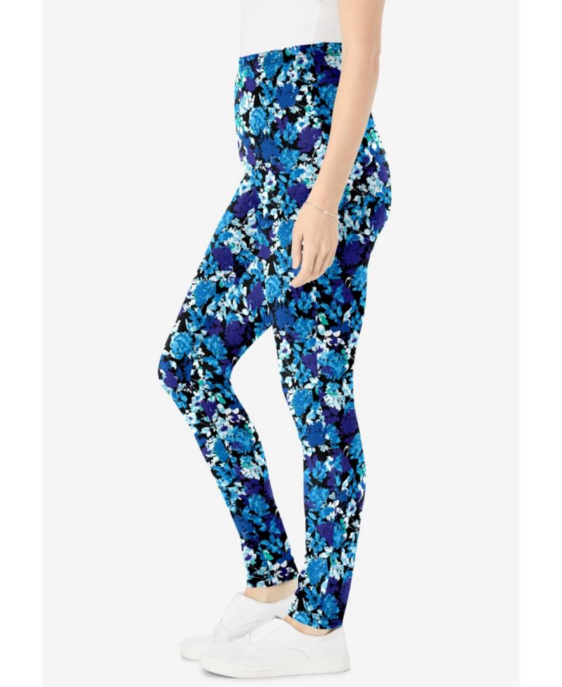 Women's Within Tall Stretch-Cotton Knit Pull-On Printed Leggings