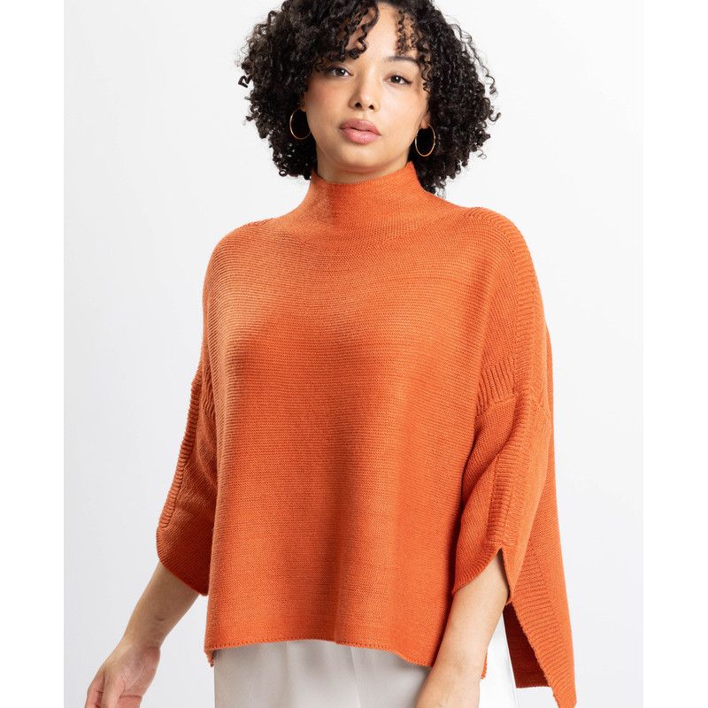 Women's Lori Turtleneck High-Low 3/4-Sleeve Sweater