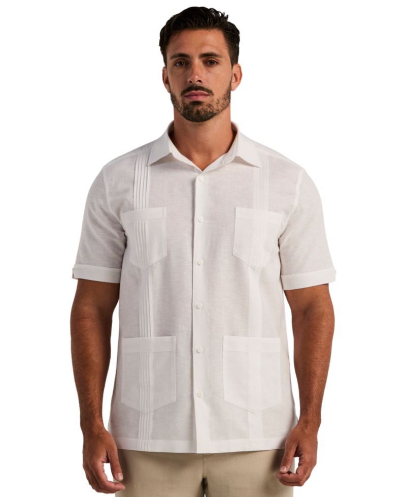 Men's Linen Blend Four-Pocket Shirt