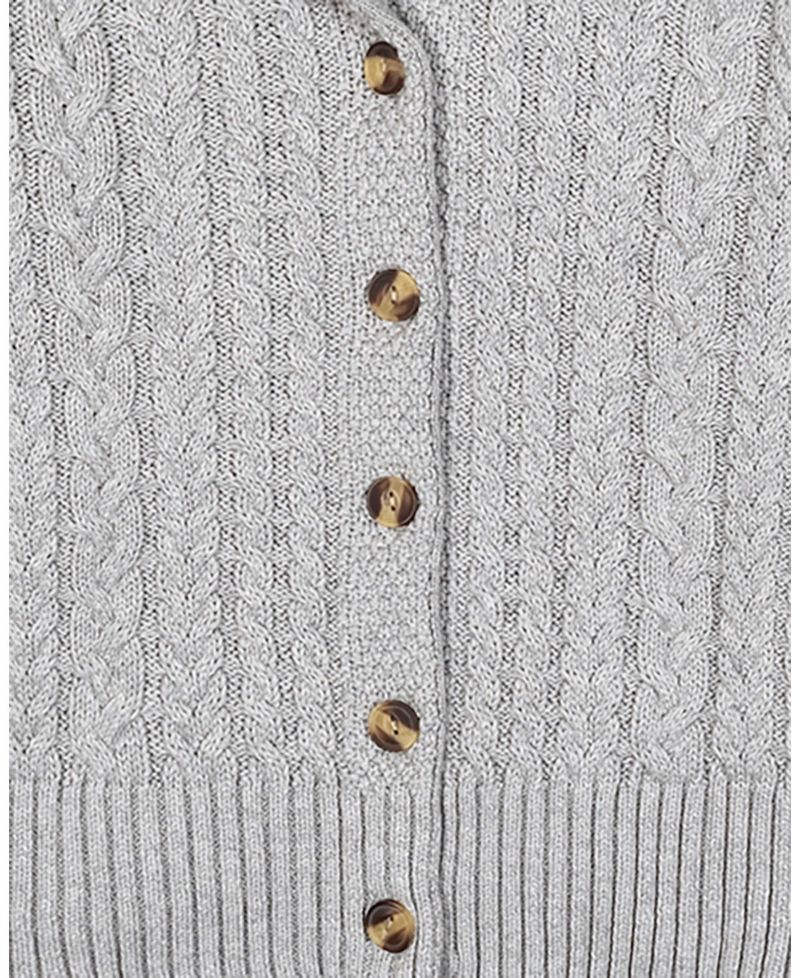 Women's Hope and Henry Organic Mock Neck Cable Cardigan Sweater