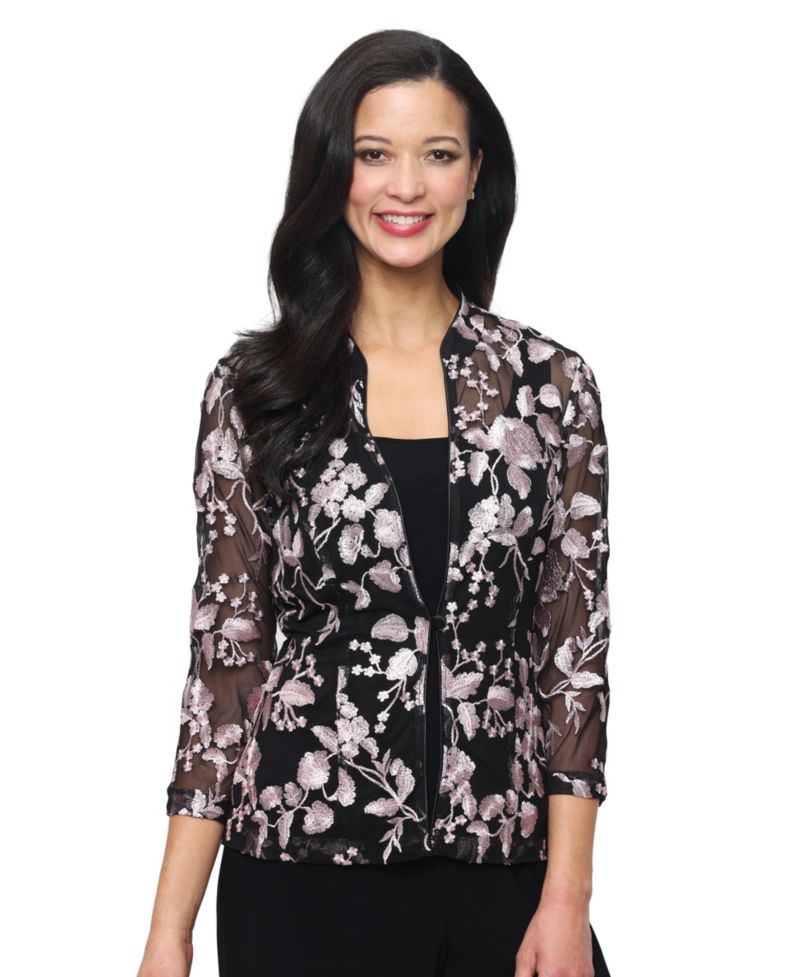 Women's Sleeveless Tank and Embroidered Jacket Twinset