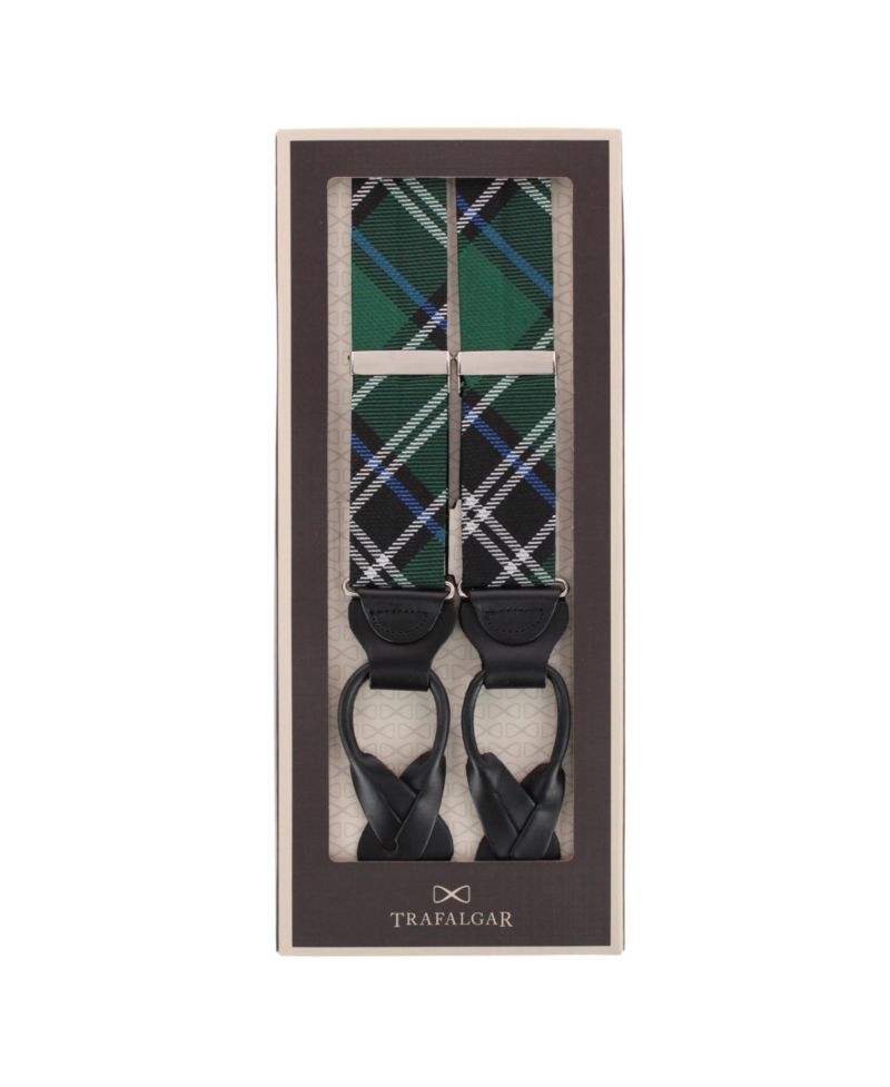 Jarlath Tartan Plaid Wool-Blend Button-End Suspenders