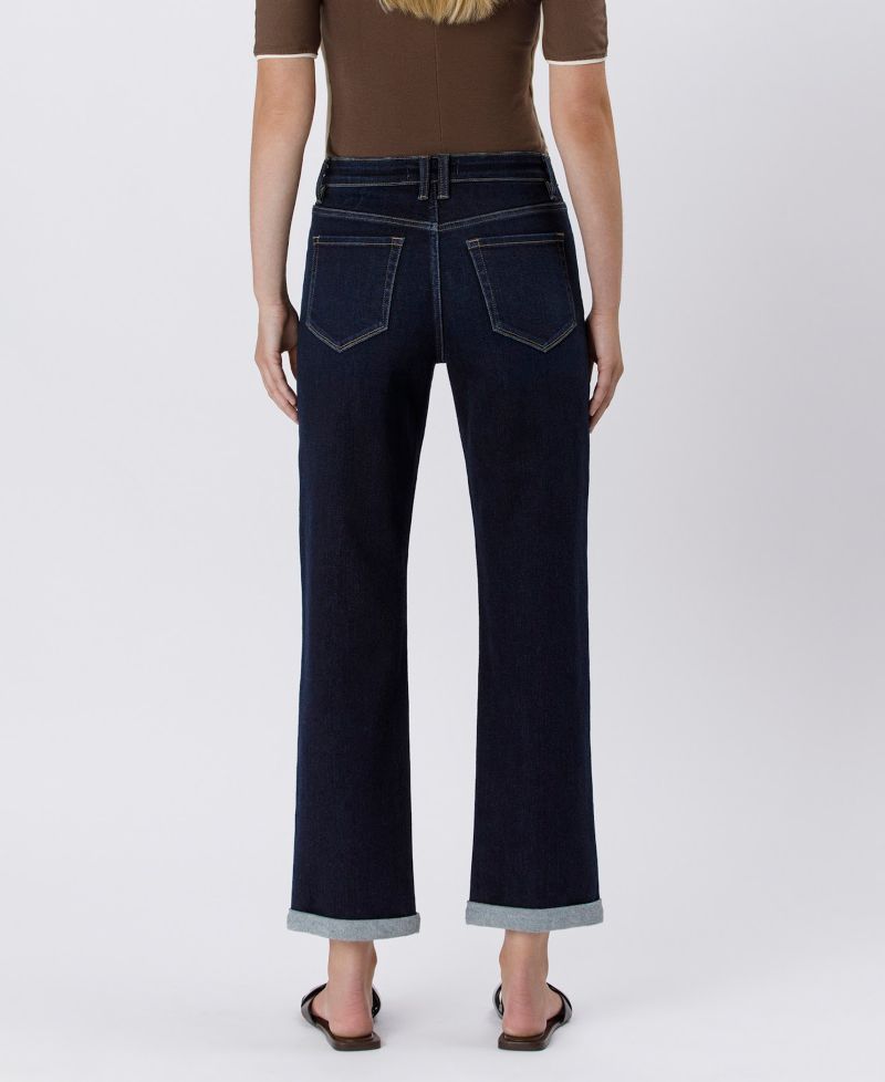 Women's High Rise Cuffed Straight Jeans