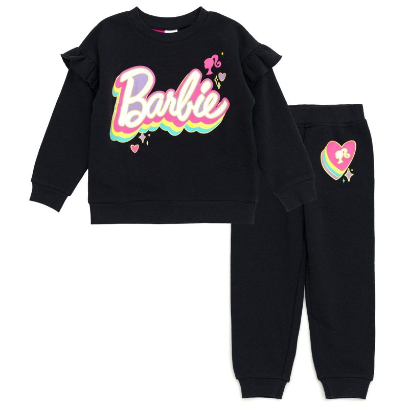 Girls(6-12) Fleece Sweatshirt and Jogger Pants Outfit Set