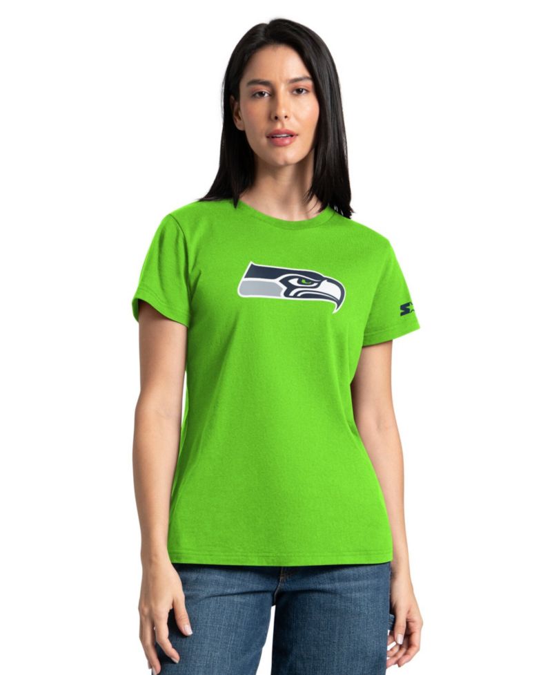 Women's Neon Green/College Navy Seattle Seahawks Hoodie & T-Shirt Combo Pack
