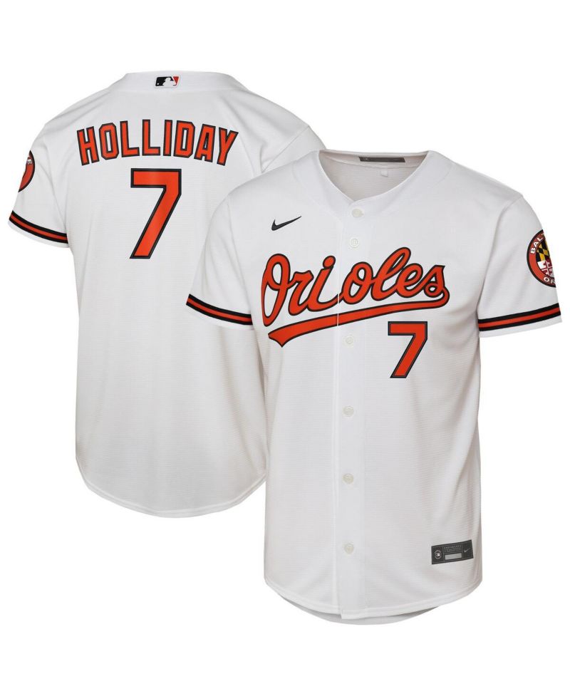 Big Boys and Girls Jackson Holliday White Baltimore Orioles Home Stadium Player Jersey