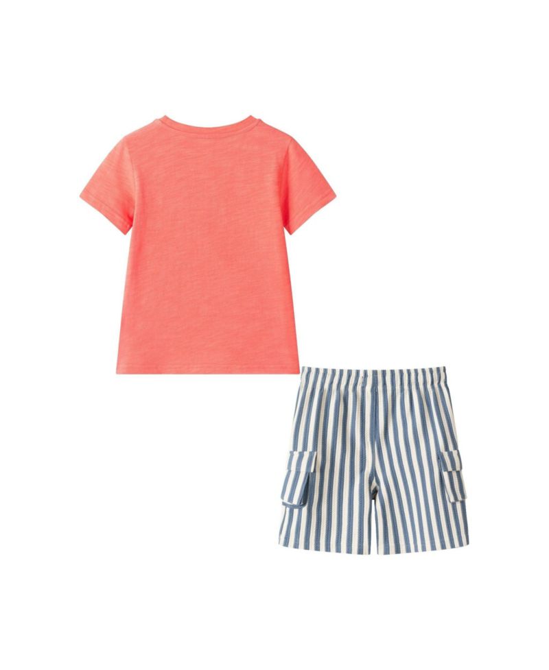 Little Boys Short Sleeve Summer Shades Tee and Quilted Short Set