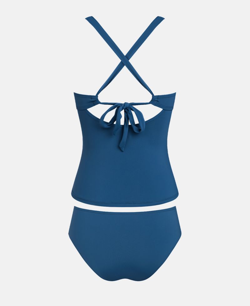 Women's Scoop Neck Cross-Back Tankini Set