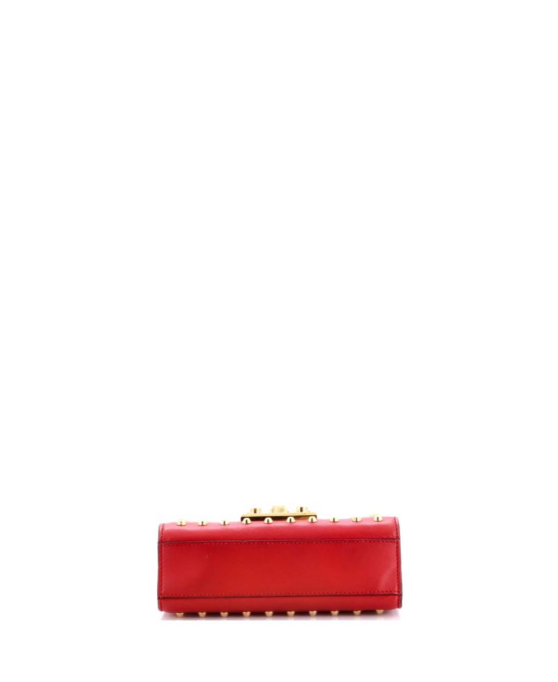 Pearly Padlock Small Studded Leather Shoulder Bag
