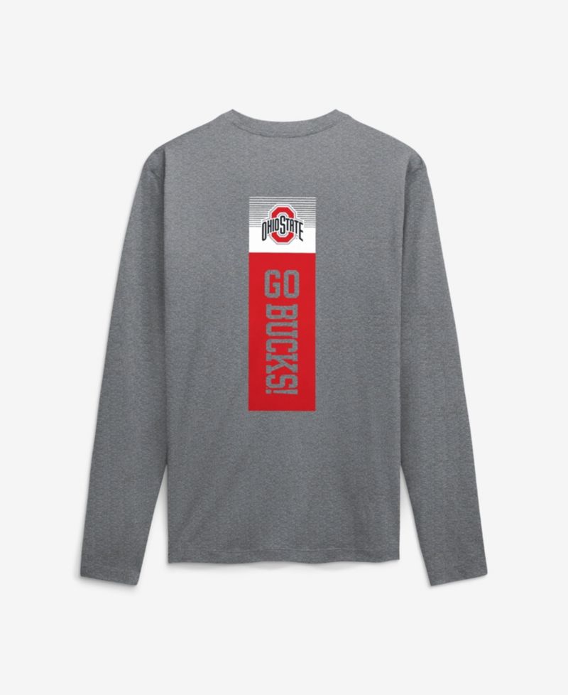 Men's Heather Gray Ohio State Buckeyes Double Stack Legend Dri-FIT Long Sleeve T-Shirt