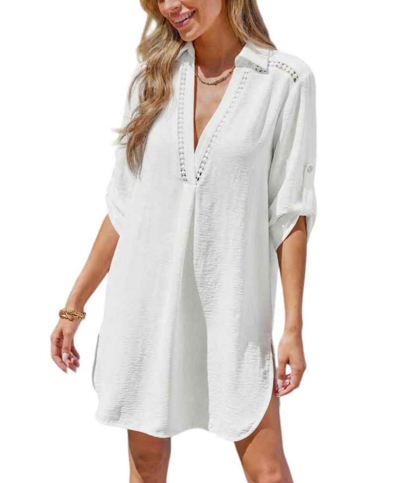 Women's Throw It On Cover-Up Mini Beach Dress