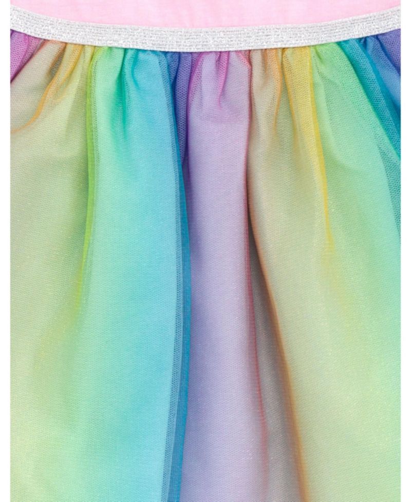 Toddler Girls Cheer Bear Rainbow Tulle Dress to