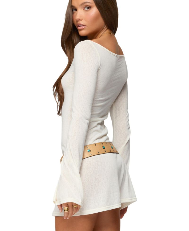 Women's Noria Sheer Flared Sleeve Mini Dress