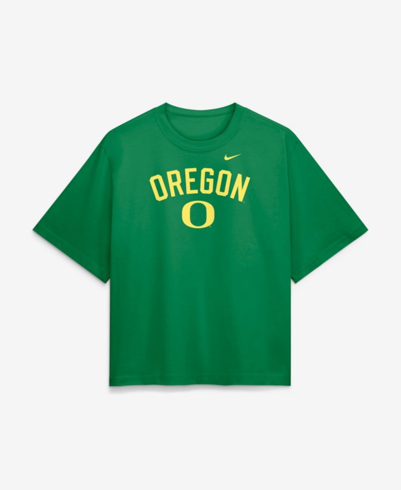 Women's Green Oregon Ducks Arch Logo Boxy T-Shirt
