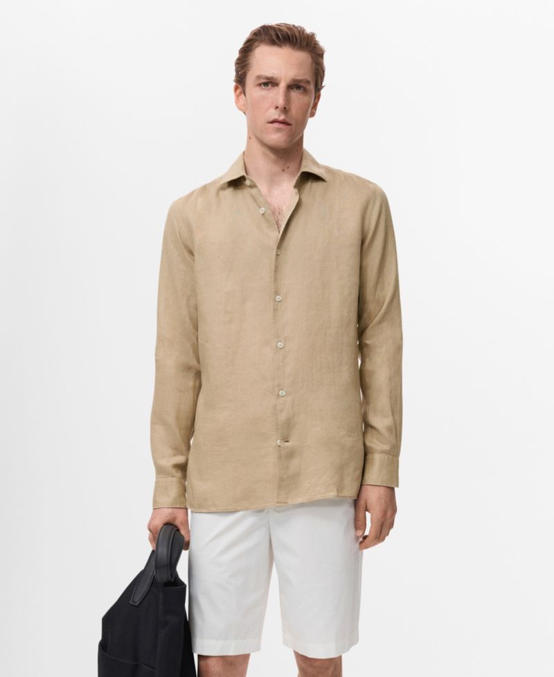 Men's Linen Slim-Fit Shirt