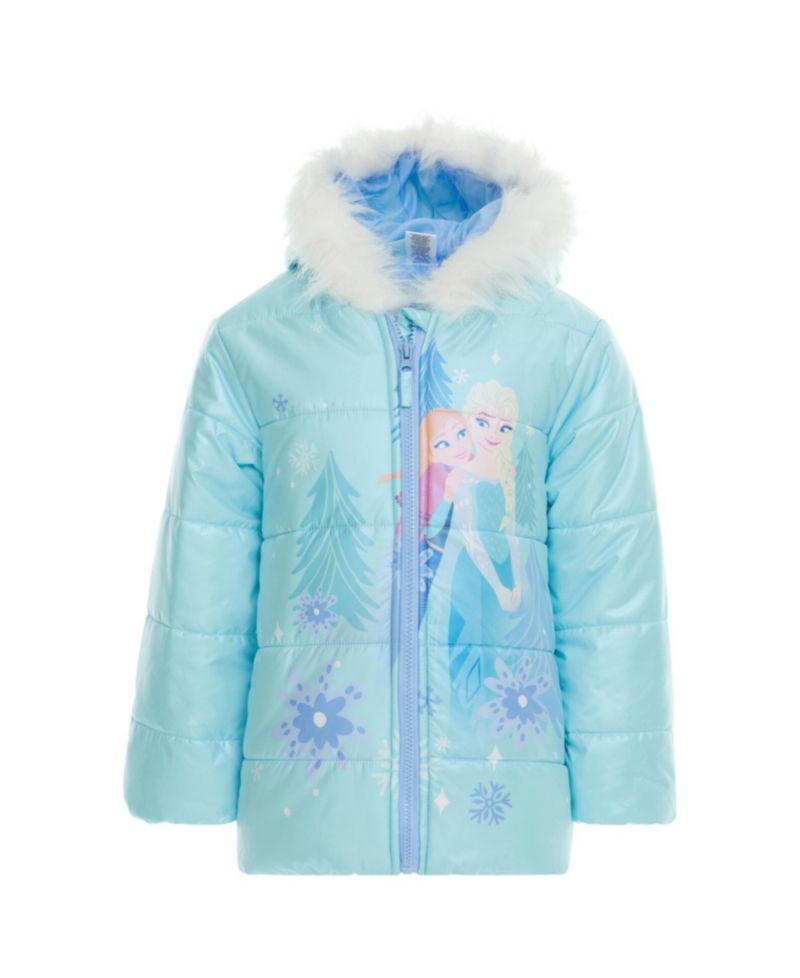 Minnie Mouse Girls' 6-12 Faux Fur Hooded Puffer Coat
