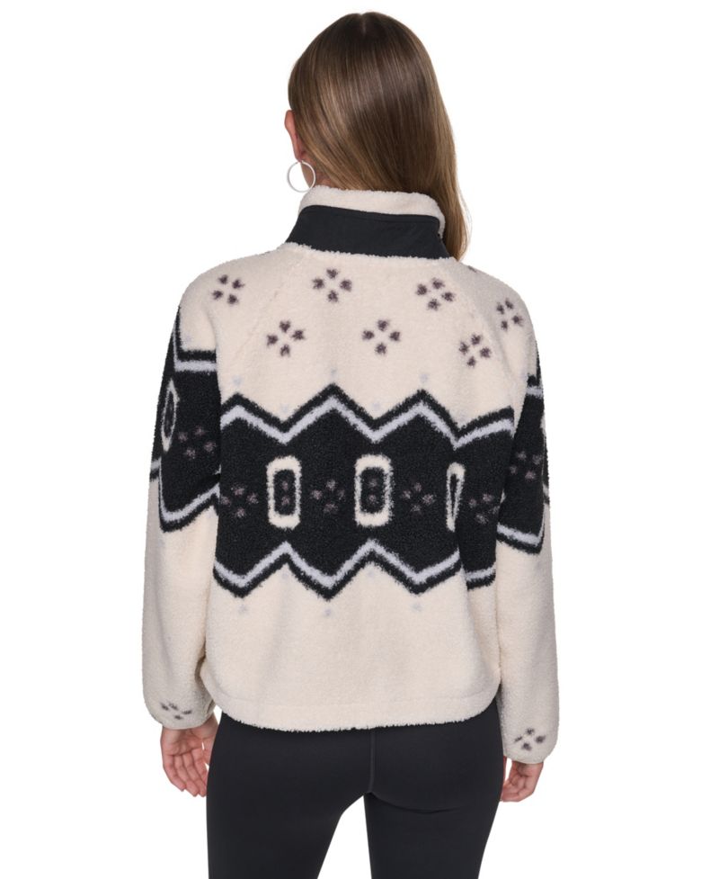 Women's Beacon Sherpa Placement-Print Mock Neck Jacket