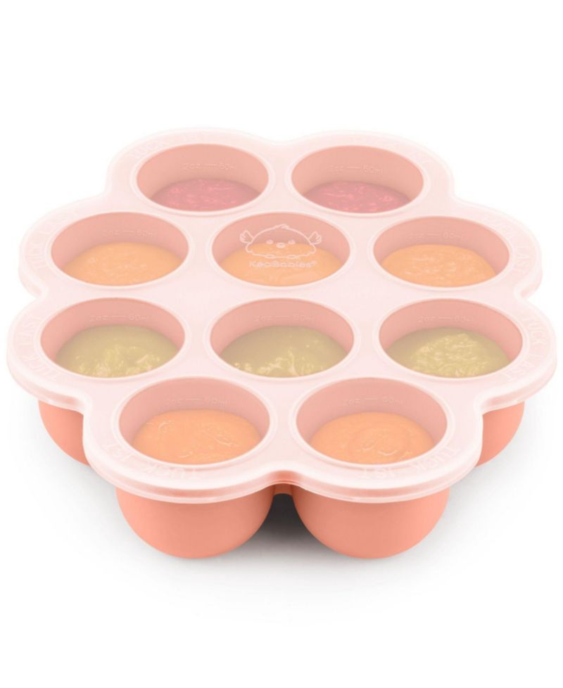 Prep Silicone Baby Food Freezer Tray with Clip-on Lid, 2oz x 10 Silicone Freezer Molds, BPA-Free Baby Food Storage