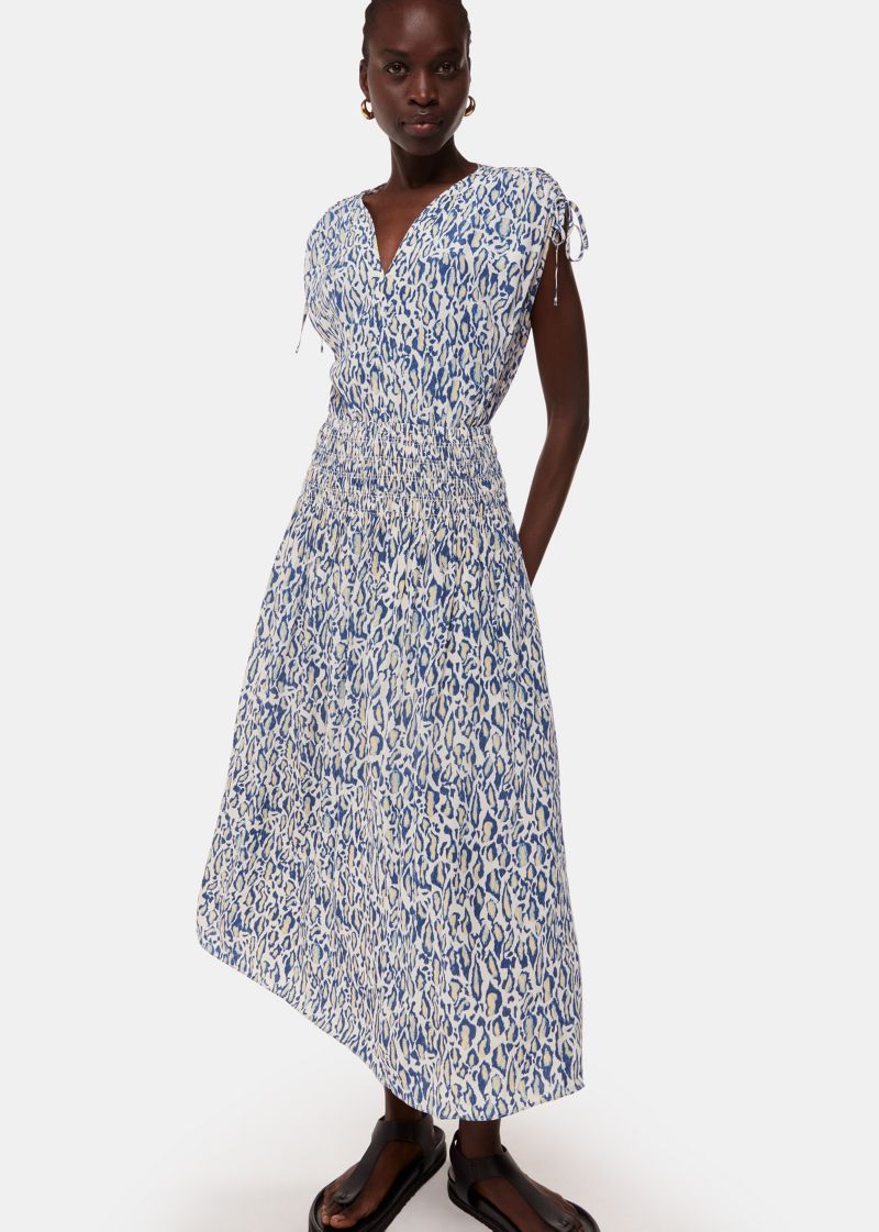 Women's Flaming Leopard Print Midi Dress