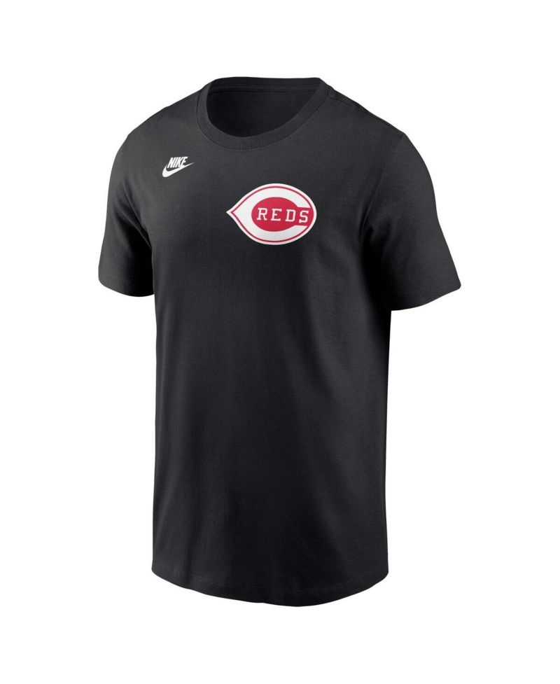 Men's Black Cincinnati Reds Cooperstown Wordmark T-Shirt