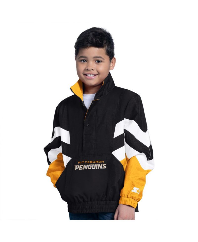 Big Boys and Girls Black Pittsburgh Penguins Prospect Half-Zip Pullover Top