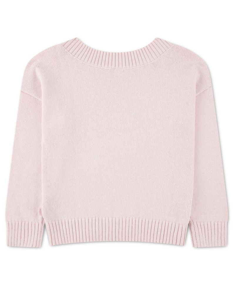 Toddler Girls' 2T-5T Heart Oversized Long-Sleeve Sweater