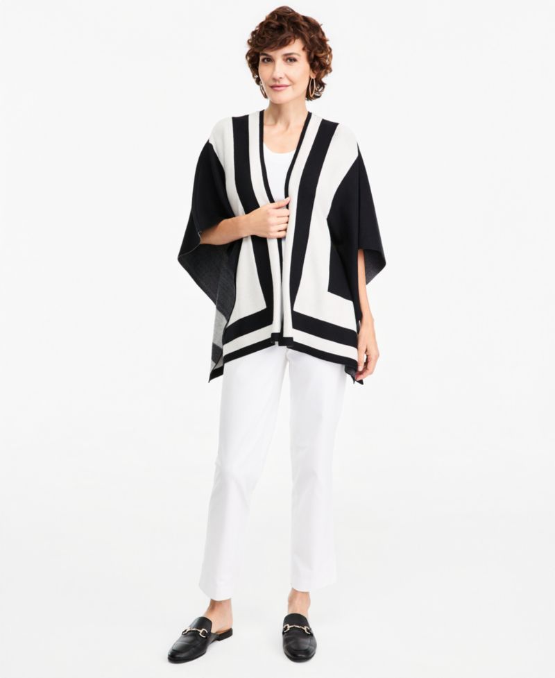 Plus Size Colorblock D O Cardi Open-Front Kimono Sleeves Cardigan