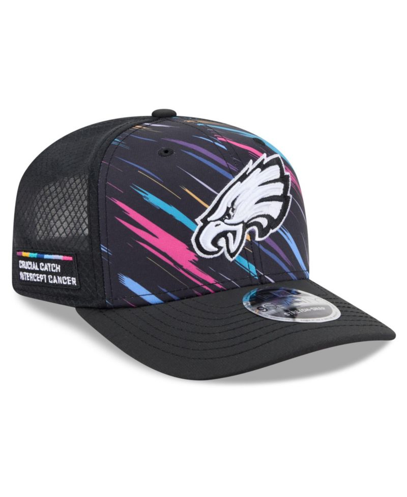 Men's Black Philadelphia Eagles 2026 NFL Cruical Catch 9SEVENTY Adjustable Trucker Hat