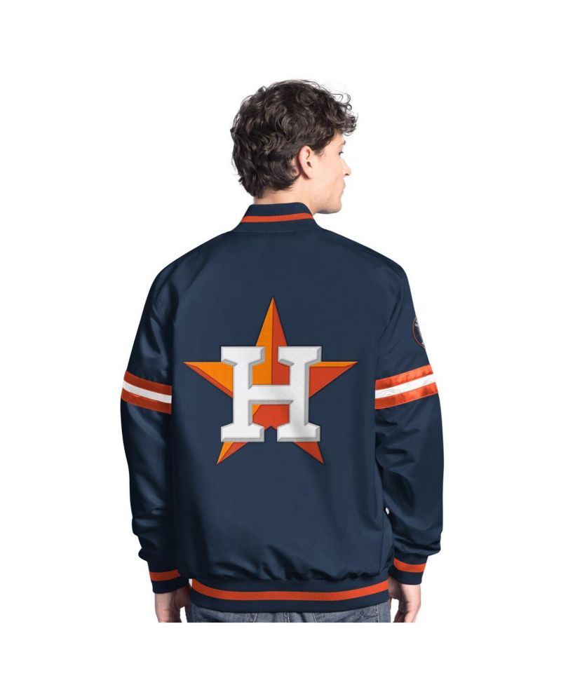 Men's Navy Houston Astros Scout Full-Snap Varsity Jacket