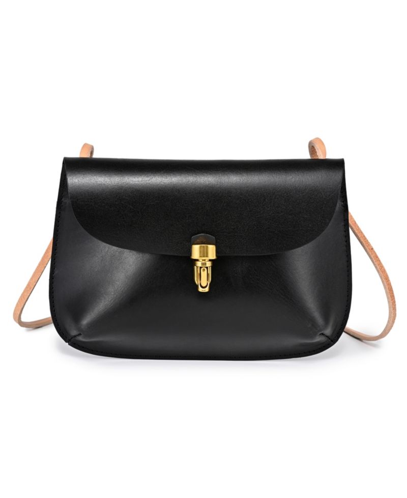 Ada Small Leather Pushlock Crossbody Bag